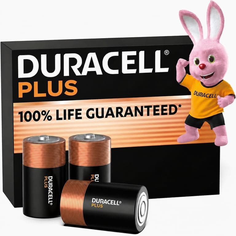 Baterii alcaline Duracell Plus D (LR20) 1,5V, pachet — set de 3 bucăți