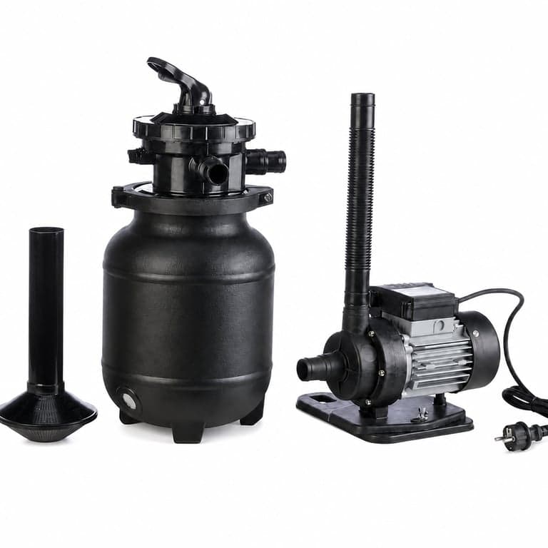 Sistem de filtrare cu nisip Steinbach Active Balls+ 040386 pentru piscină, cu supapă cu 7 căi, 19 000 — Pompa funcționează (stare: vezi imaginea 2)