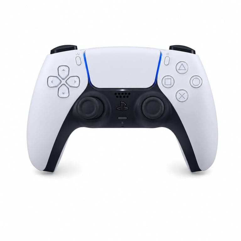 Controller wireless Sony DualSense alb pentru PS5 – defect, funcționează parțial: joystick-ul analogic stâng trage spre stânga (stare: vezi a doua imagine)