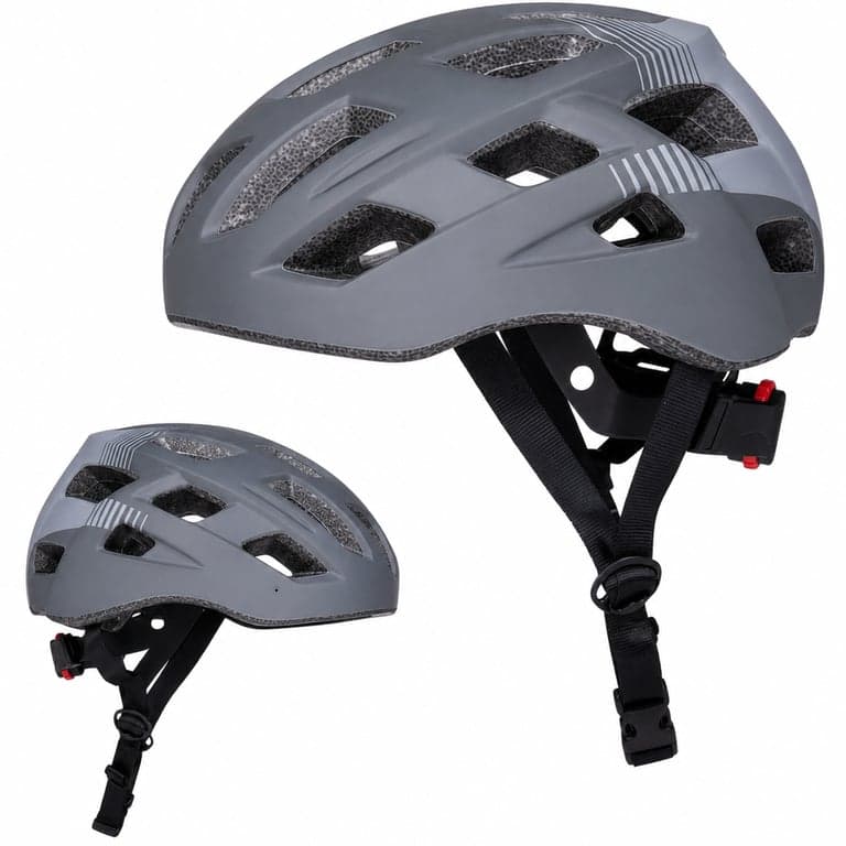 Cască de bicicletă Dunlop cu lumină LED, mărimea M (55-58 cm), negru - fără cozoroc (stare: vezi a 2-a imagine)