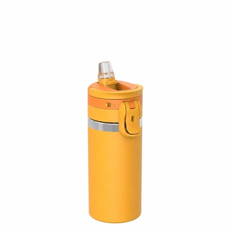 Termos pentru copii Super Sparrow TouchFlow cu pai, 500 ml, galben – defect — defect, funcționează parțial (stare: vezi a 2-a imagine)