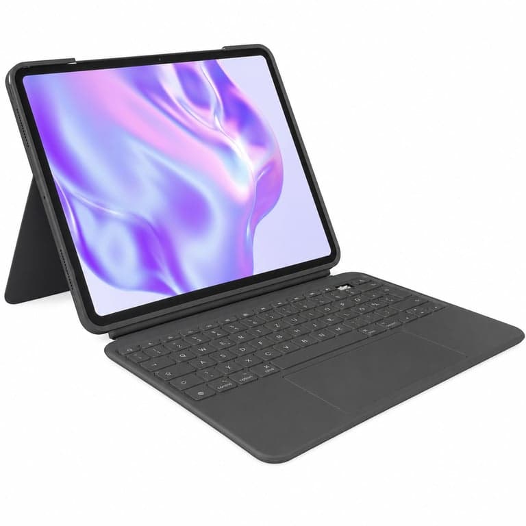 Husă cu tastatură Logitech Combo Touch pentru iPad Pro 13" (M4/M5) — o tastă este căzută, iar carcasa prezintă urme de uzură pe alocuri (stare: vezi a 2-a imagine)