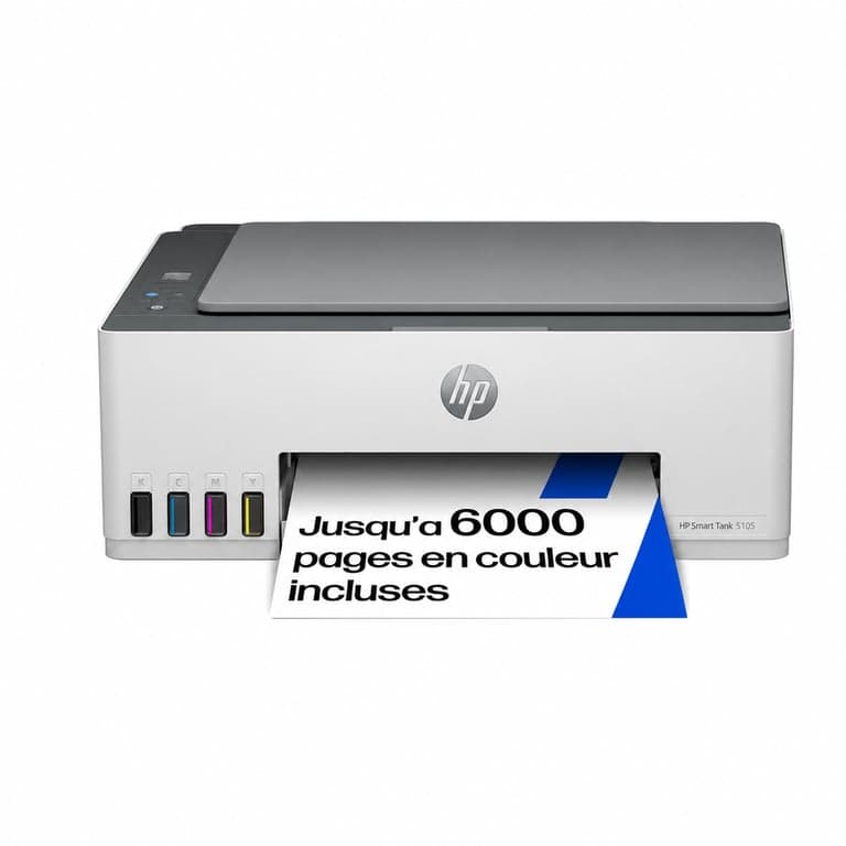 Imprimantă multifuncțională cu jet de cerneală color 3-în-1 HP Smart Tank 5105 WLAN — Setul de cerneală lipsește (stare: vezi imaginea a 2-a)