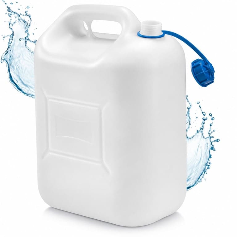 Canistră de apă hünersdorff ECO 22 L albă, cu capac de siguranță – lipsește tubul de scurgere (produs clasificat ca stoc) (stare: vezi poza a 2-a)