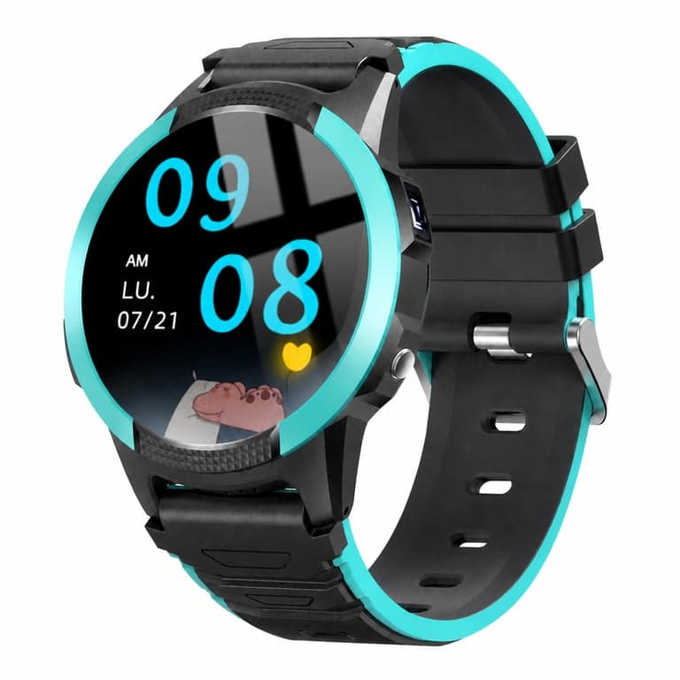 Ceas inteligent pentru copii SaveFamily Slim 4G cu GPS — Verde/Negru — defect, funcționează parțial: Produsul funcționează (stare: vezi a 2-a imagine)