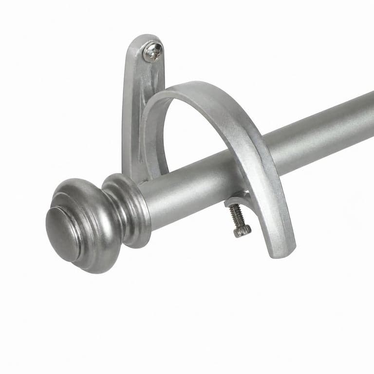 Galerie Perdele Dublă Decopolitan cu Capete Urnă, Argintiu Antic, 91-183 cm (36-72"), 1 Bucată (Set Incomplet, Produs Utilizat)