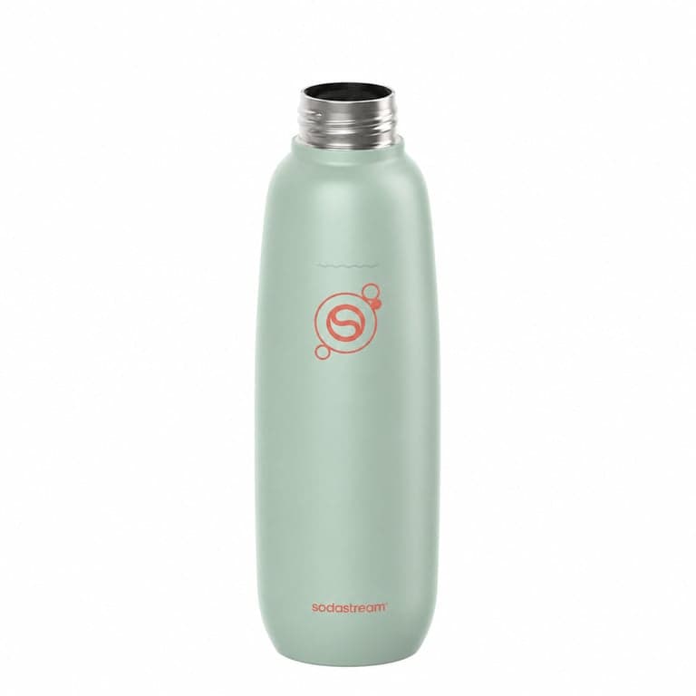 Sticlă pentru sifon din oțel inoxidabil SodaStream Fizz & Go 0,9 l, verde mentă — defectă, pentru piese: Lipsește capacul (stare: vezi a 2-a poză)