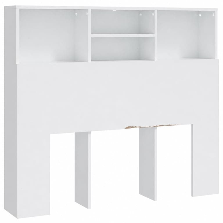 vidaXL Dulap de depozitare suspendat alb 120x19x103,5 cm - Defect — defect, funcționează parțial: panou posterior rupt (stare: vezi a 2-a imagine)