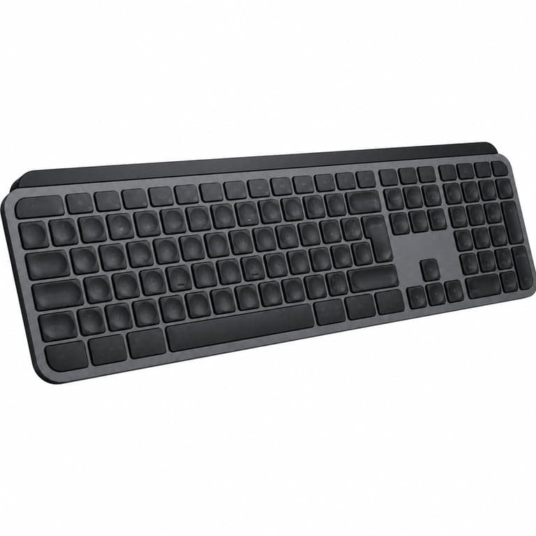 Tastatură wireless Logitech MX Keys S, layout AZERTY francez, gri grafit, cablu USB-C lipsă (stare: vezi imaginea 2)