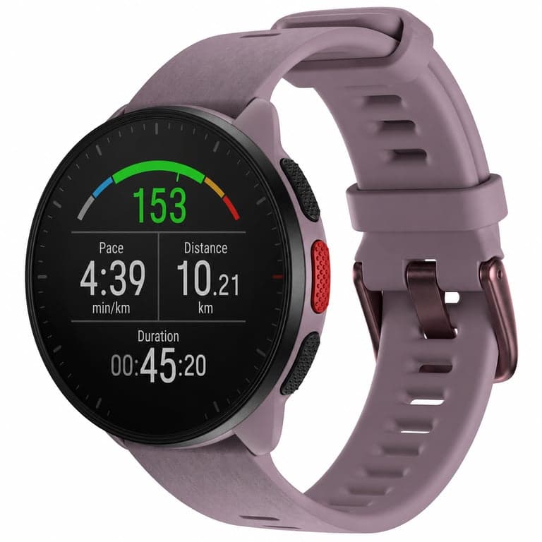 Ceas de alergare cu GPS Polar Pacer, smartwatch, Purple Dusk, mărimea S-L, monitorizare puls, pedometru — Cablul de încărcare lipsește (stare: vezi a 2-a imagine)