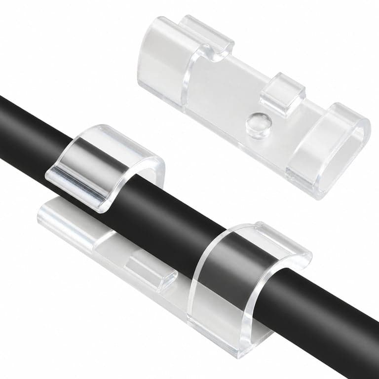 Clame pentru organizarea cablurilor URAQT, 80 bucăți, 7 mm, suport autoadeziv pentru cabluri USB, TV — fără elemente rupte în pachet (stare: vezi a 2-a fotografie)