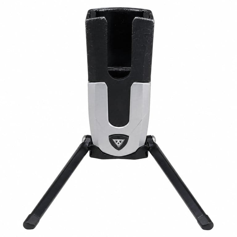 Suport bicicletă MTB Topeak FlashStand Fat, argintiu/negru, 9,6 x 3 x 15,7 cm, model TW007, pliabil, folosit