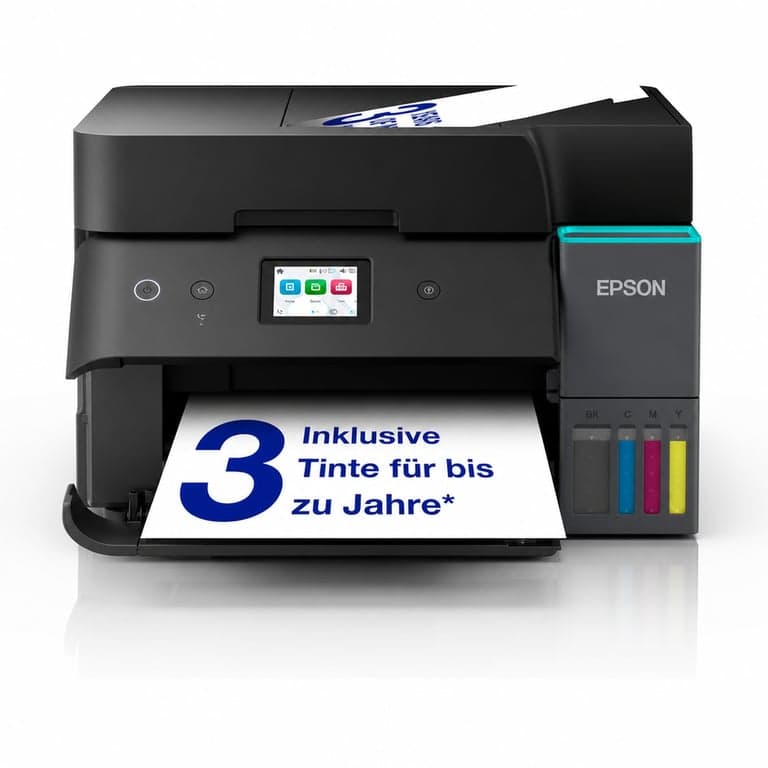 Imprimantă multifuncțională cu jet de cerneală Epson EcoTank ET-4950 - Wi-Fi, Ethernet, A4 — Set de cerneală pentru 3 ani lipsă (stare: vezi a 2-a imagine)