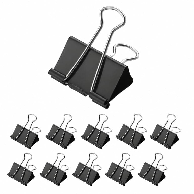 Westcott E-10700 00 Cleme Binder 50 mm Negru, 9 buc. – Set cleme pentru documente – Set de 11 piese