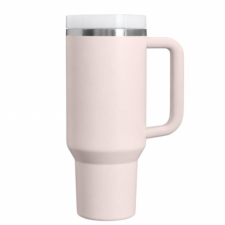 Sticlă termică Stanley Quencher H2.0 Flowstate 1180 ml, culoarea cuarț roz, cu pai — paiul lipsește (stare: vezi a 2-a poză)