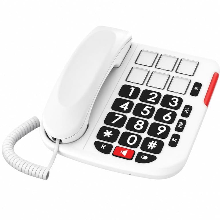 Telefon fix Alcatel TMAX 10+ pentru vârstnici, taste mari, apelare rapidă cu fotografii — soneria este încetă (stare: vezi a 2-a imagine)