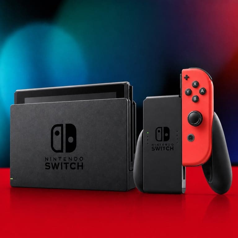 Consolă Nintendo Switch neon albastru și neon — defectă, funcționează parțial: consola nu recunoaște controllerul albastru atașat (stare: vezi poza a 2-a)