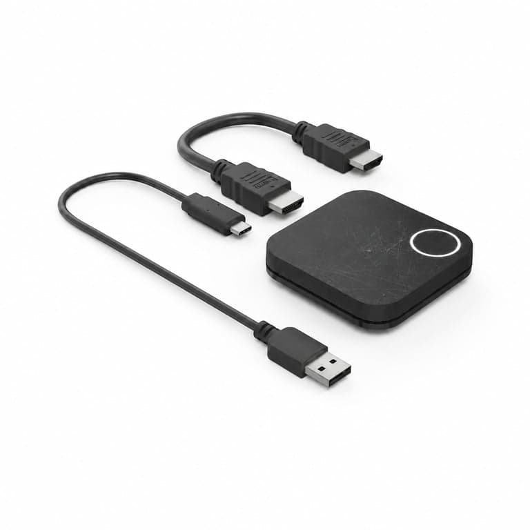 Adaptor display wireless Hama HDMI pentru oglindire ecran, Full HD 1080p, 2,4/5 — Zgârieturi pe partea superioară (stare: vezi a 2-a imagine)