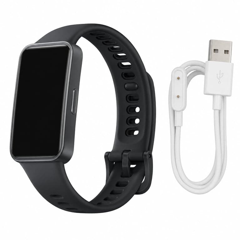 Ceas inteligent HUAWEI Band 10 de culoare neagră, ecran de 1,47 inchi, autonomie de 14 zile — defect, funcționează parțial: ecran nefuncțional (stare: vezi imaginea a 2-a)