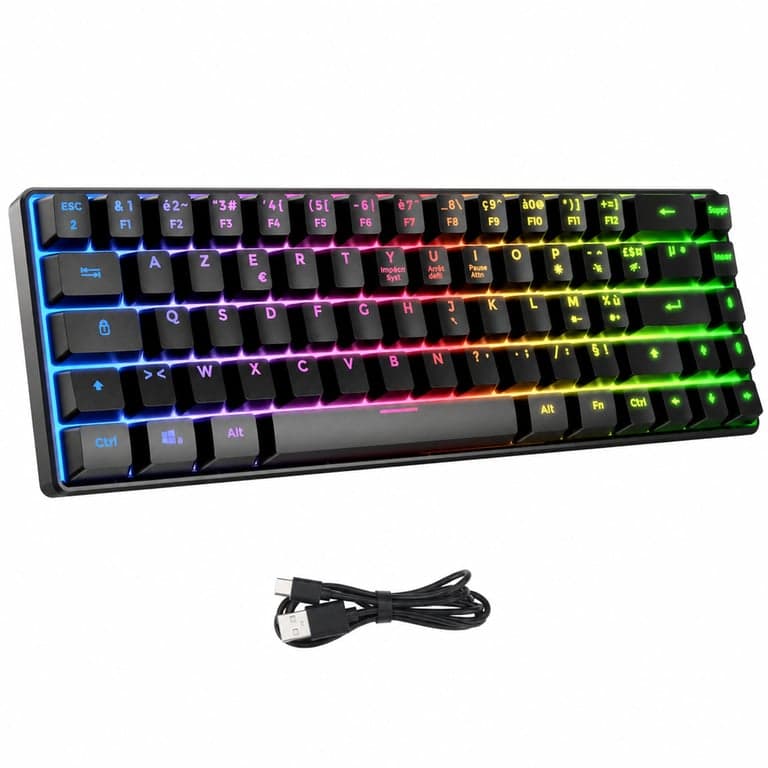 Tastatură gaming wireless 60% The G-Lab Keyz Hydrogen WL cu iluminare RGB — fără receptor USB (stare: vezi a 2-a imagine)