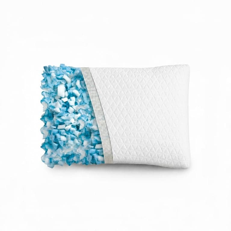 Pernă cu spumă cu memorie EGOHOME 40x80 cm, spumă cu memorie mărunțită, pentru dormit pe lateral, pe spate și pe burtă, cu husă lavabilă, set — set de 1 bucată
