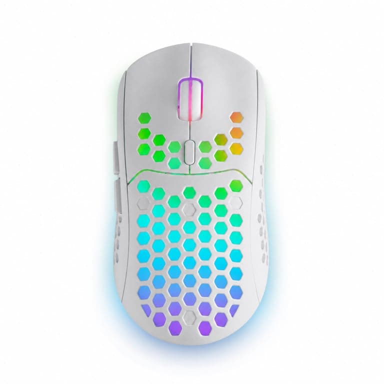 Mouse gaming wireless Mars Gaming MMW3W alb — defect, funcționează parțial: Primul buton lateral nu funcționează (stare: vezi imaginea 2)