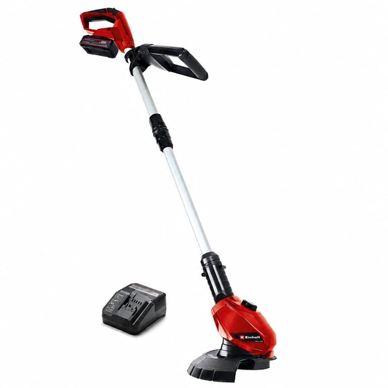 Trimmer pentru iarbă cu acumulator Einhell GE-CT 18 Li, 18V, acumulator de 2,5 Ah - Incomplet — lipsesc 19 lame din plastic (stare: vezi a 2-a imagine)