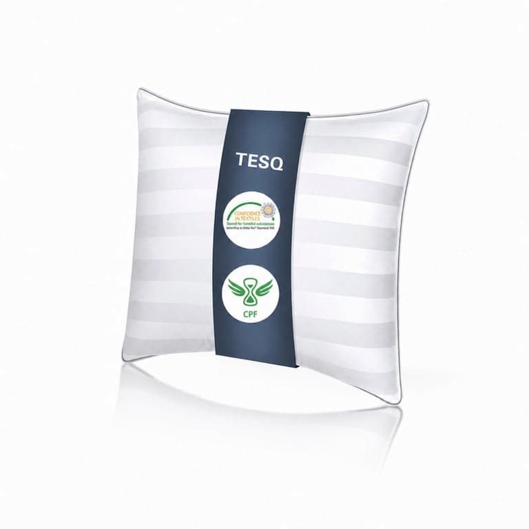 Pernă TESQ 60x60 cm, Calitate Hotelieră de Lux, Moale, Respirabilă și Hipoalergenică, pentru dormit pe o parte, pe spate și pe burtă, Lavabilă — set 1 buc.