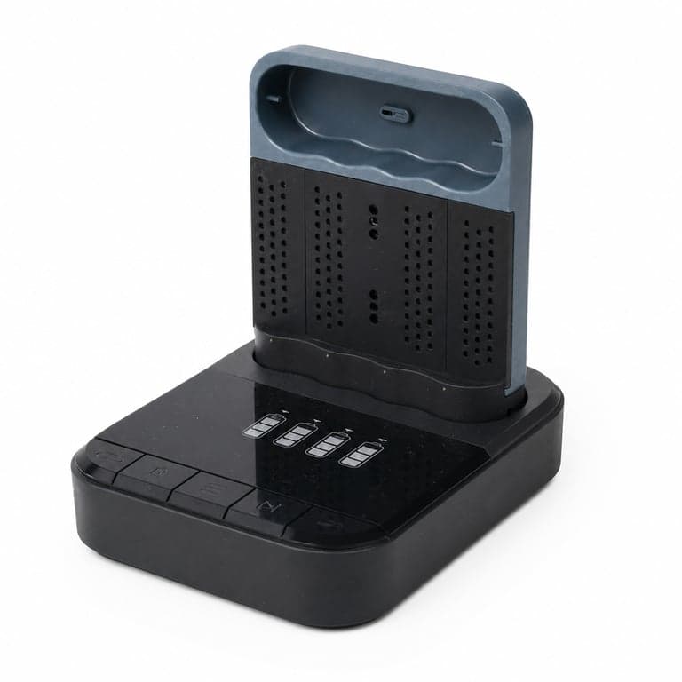 Stație de încărcare USB GP ReCyko Pro P461, fără 4 acumulatori AA de 2000 mAh — lipsesc 4 baterii (stare: vezi a 2-a imagine)