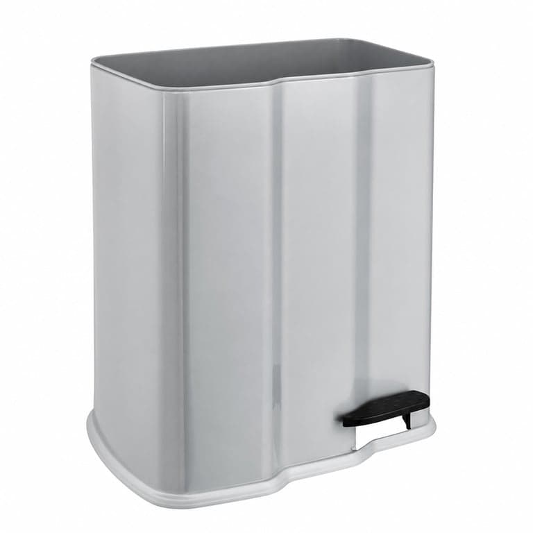 Unitate externă pentru coșul de gunoi cu pedală keeeper Gunnar, 2 compartimente (7 l + 15 l), argintiu, set incomplet (stare: vezi a 2-a imagine)