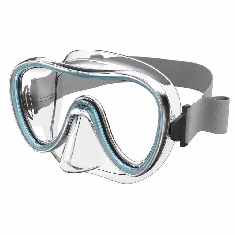 Mască de scufundări și snorkeling cu o singură lentilă SEAC Natua, cu ramă din silicon, mărime unisex pentru adulți — zonă nazală cu urme de picături (stare: vezi a 2-a imagine)