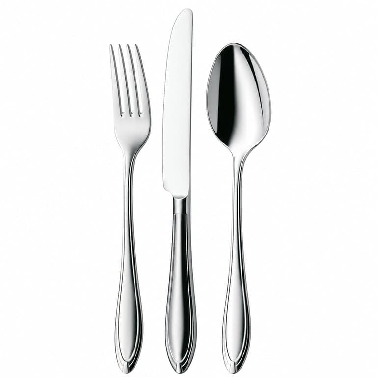 Set de tacâmuri WMF Verona pentru 12 persoane, 60 de piese, cuțite Monobloc, oțel inoxidabil lustruit Cromargan — 5 cuțite lipsă (stare: vezi a 2-a imagine)