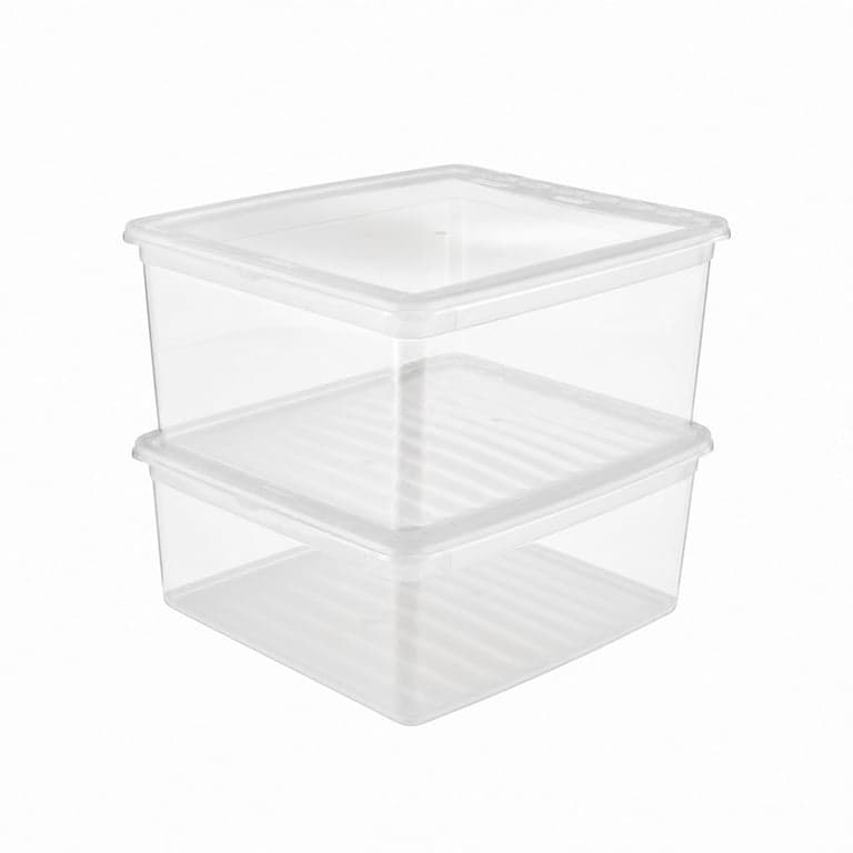 Set 2 cutii de depozitare transparente keeeper cu sistem Air Control, 18 L, 39x33,5x18 cm