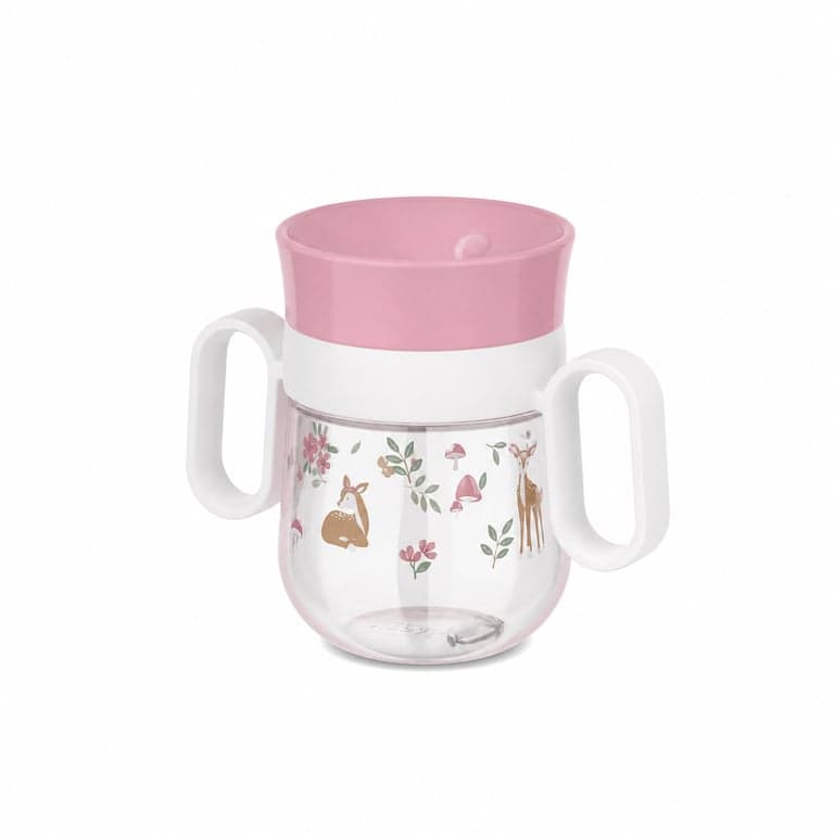 Pahar de învățare Mepal x Little Dutch 360° Mio, 200 ml, model Fairy Garden, anti-scurgere — Fără capac cu închidere automată (stare: vezi a 2-a imagine)