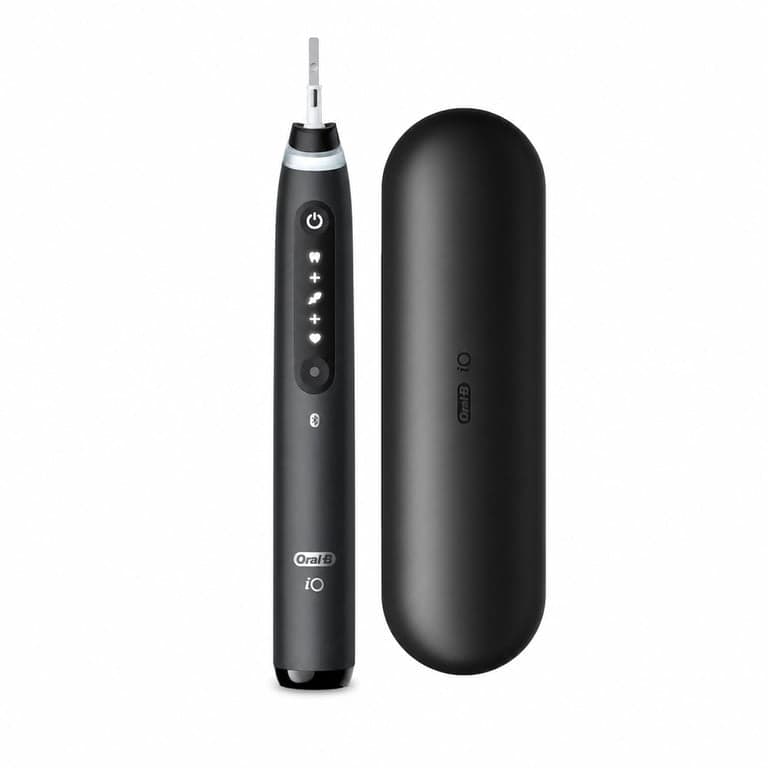 Periuță de dinți electrică Oral-B iO Series 5 Negru, tehnologie rotativă-oscilantă, Bluetooth — fără capăt de periaj iO (stare: vezi a 2-a imagine)