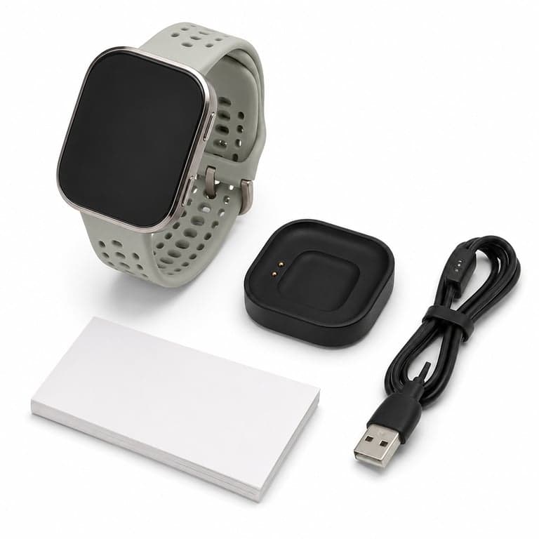 Ceas inteligent Amazfit Bip 6, 46 mm, culoarea pietrei, AMOLED — defect, funcționează parțial: asocierea cu telefonul nu funcționează, încărcător (stare: vezi a 2-a imagine)