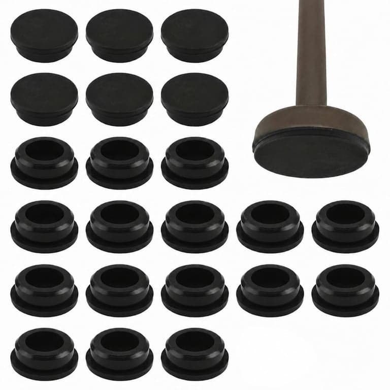 Set de 23 capace de protecție antiderapante din silicon UFURMATE pentru picioare de scaune, pentru mobilier de grădină din fier forjat, 32 mm, negru