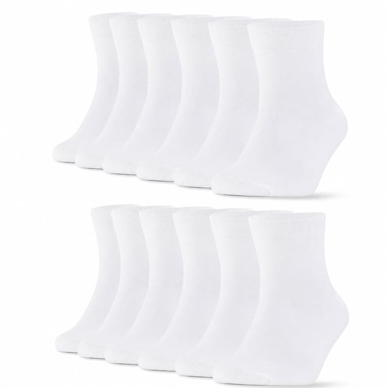 Șosete sport FALARY din bumbac alb, pentru bărbați și femei, pachet de 10 perechi, material respirabil, șosete scurte — set de 10 bucăți