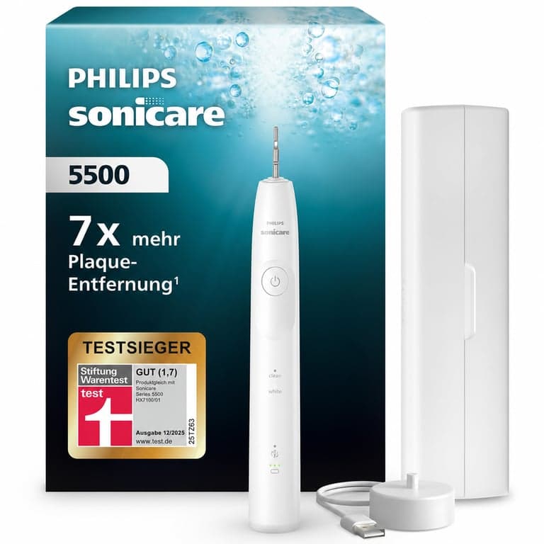 Periuță de dinți sonică electrică Philips Sonicare 5500 HX7110/02, 2 moduri de curățare — fără cap de periuță (stare: vezi a 2-a imagine)