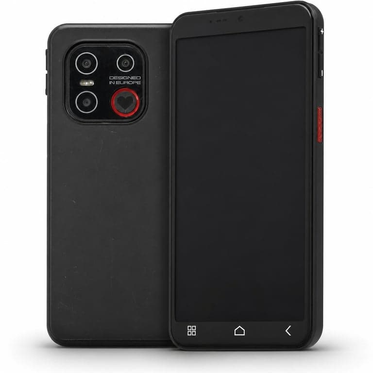 Smartphone Emporia SMART.7 lite pentru vârstnici, Android, ecran 5,45", NFC, cititor de amprentă, 128 GB, negru – (stare: vezi a 2-a imagine)