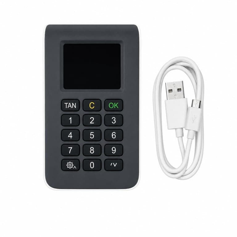 Generator chipTAN REINER SCT tanJack Photo QR pentru servicii bancare online — netestat (fără baterii, urme de utilizare) (stare: vezi a 2-a imagine)
