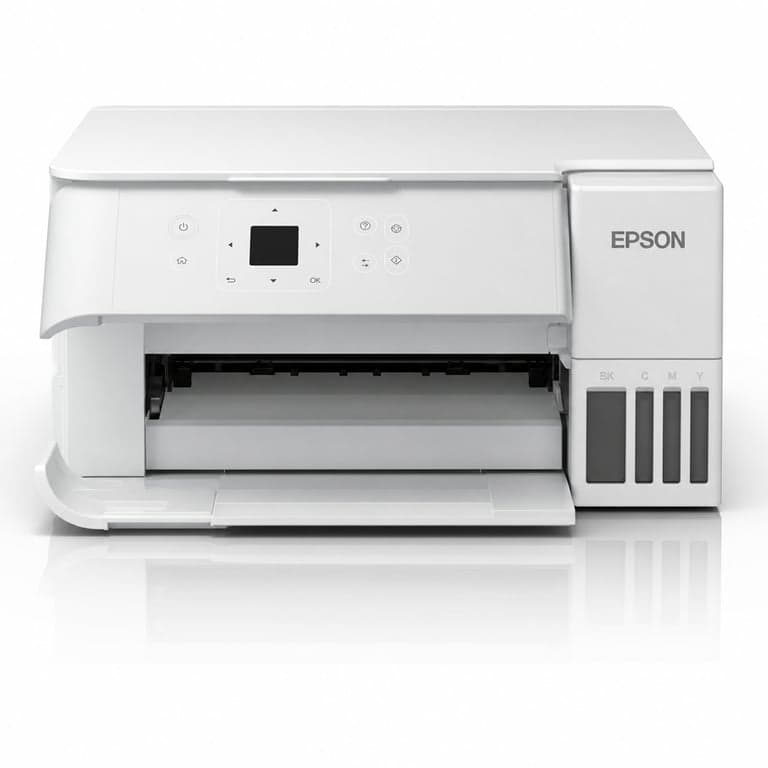 Imprimantă multifuncțională cu jet de cerneală Epson EcoTank ET-2956, A4, Alb, Wi-Fi, AirPrint — lipsește setul de cerneală pentru 3 ani (stare: consultați a 2-a imagine)