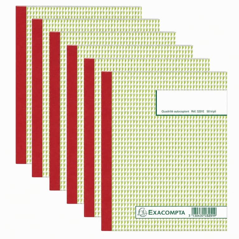 Carnet autocopiant Exacompta 3251E, dictando, 50 file numerotate, triplicat, 210x148 mm, certificat FSC, 8 bucăți