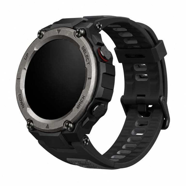 Smartwatch Amazfit T-Rex Pro 2024, 48 mm, negru – GPS, 18 zile autonomie — defect, pentru piese: nu pornește fără încărcător (stare: vezi a 2-a fotografie)
