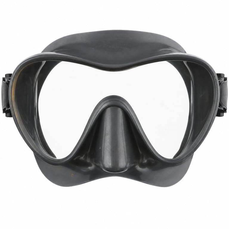 Mască de scufundări Cressi F1 Frameless, cadru argintiu-negru, garnitură din silicon fără ramă — Prezintă urme de utilizare (stare: vezi a 2-a imagine)