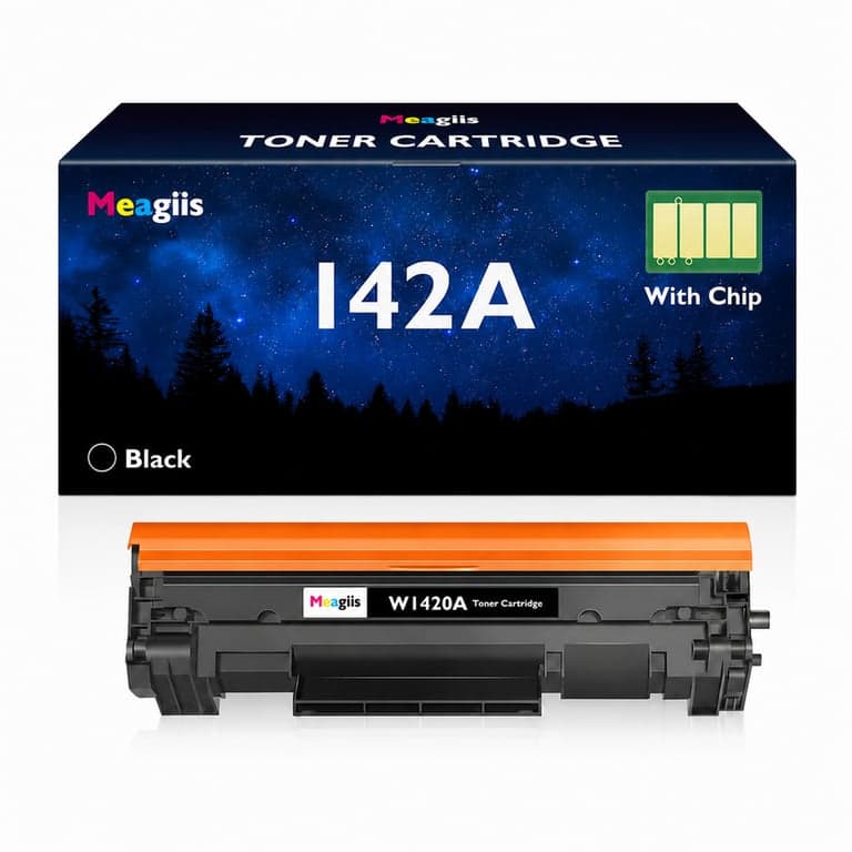 Cartuș toner negru compatibil Meagiis 142A (W1420A) cu cip, pentru imprimante HP LaserJet M110w M140w M139w, 1 buc.