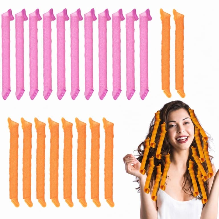 Set de bigudiuri tip spirală URAQT pentru păr lung, 55 cm, 20 bucăți, dispozitiv de coafat fără căldură pentru femei — fără baghetă de stilizare (stare: vezi a 2-a imagine)