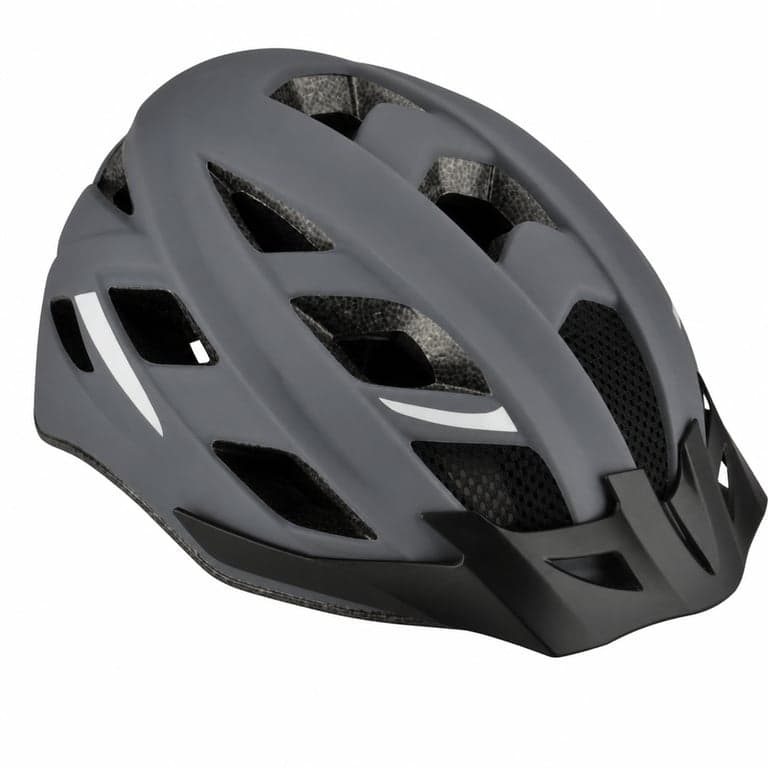 Cască de bicicletă Fischer Urban Levin gri L/XL (58-61 cm) cu inel interior iluminat — Lipsește șurubul de reglare a mărimii (stare: vezi a 2-a poză)