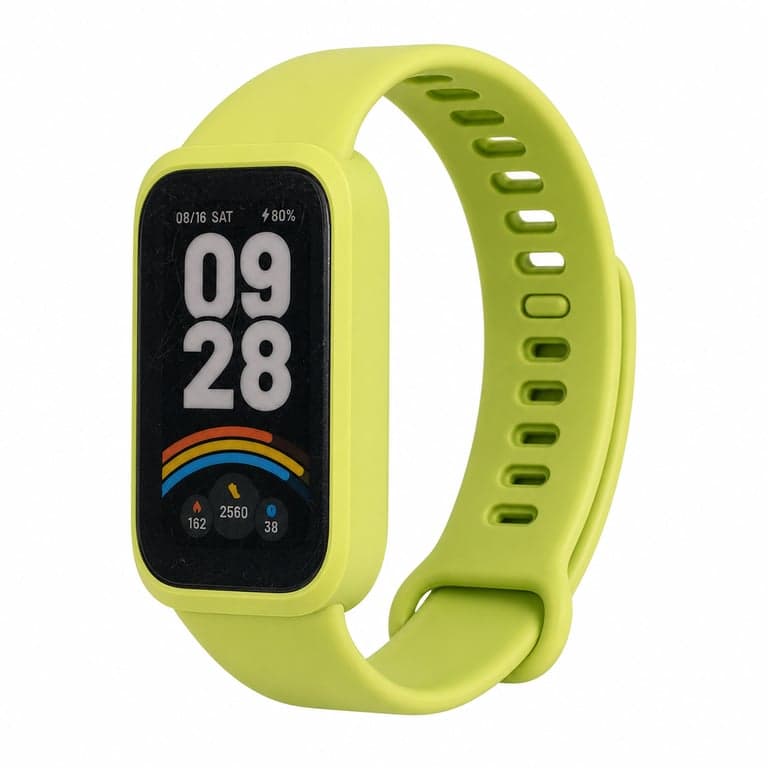 Brățară inteligentă Xiaomi Smart Band 9 Active verde, ecran TFT de 37 mm — defectă, funcționează parțial: ecran ușor zgâriat (stare: vezi a 2-a imagine)