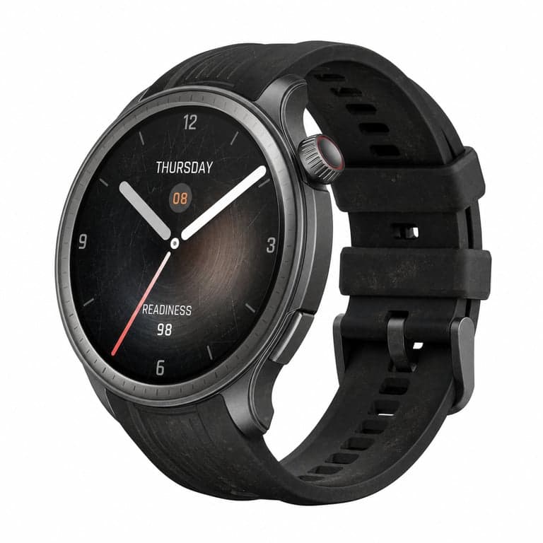 Ceas inteligent Amazfit Balance 46 mm – Plată NFC, GPS, 150 moduri sport, Bluetooth — ecran zgâriat, curea murdară (stare: vezi a 2-a fotografie)